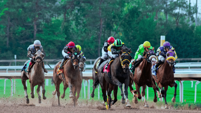 Jockeys Racing on the Track